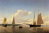 William Bradford Famous Paintings - Stowing Sails off Fairhaven